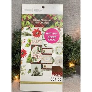 Recollections Classic Christmas Sticker Book Scrapbooking Gift Tags 864 Pc